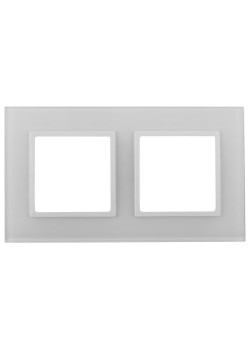 Рамка 2-м 14-5102-01 стекло Elegance бел.+бел. Эра Б0059168