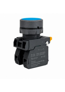 Кнопка SB-31 плоская с фиксацией 1NС синяя IP65