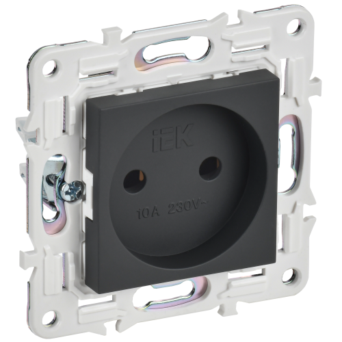 SKANDY Розетка без заземления без защитных шторок 10А SK-R02G графит IEK