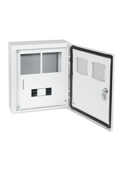 Корпус металлический ЩУРн-ПРО-1х2-МП/7-415х370х147-IP66-УХЛ1 (1фх2 счетчика на МП с окном учета, 7 модулей, ПРО)-КЭАЗ