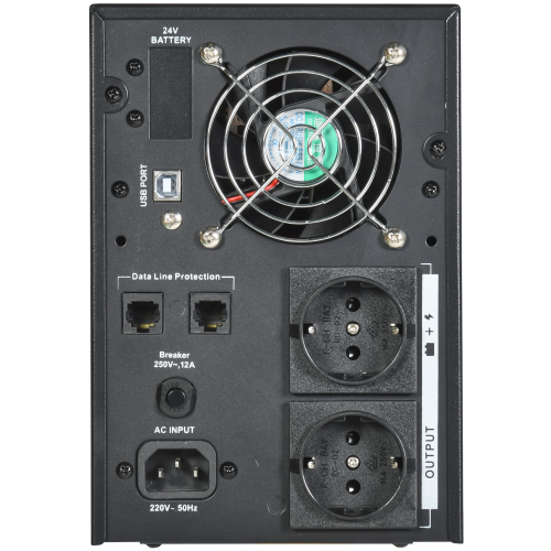 ITK ELECTRA LT ИБП однофазный линейно-интерактивный 1,5кВА/1,2кВт 2хSchuko LCD дисплей 24VDC без АКБ USB RJ45/11