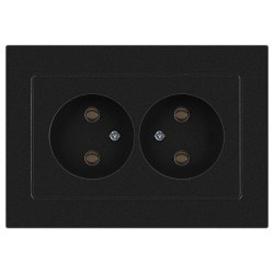 Розетка Accent 6-204-05 2х2P 16А-250В IP20 СУ AL/CU антрацит Intro Б0063465