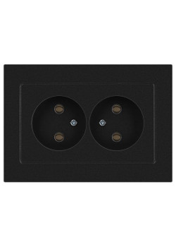 Розетка Accent 6-204-05 2х2P 16А-250В IP20 СУ AL/CU антрацит Intro Б0063465