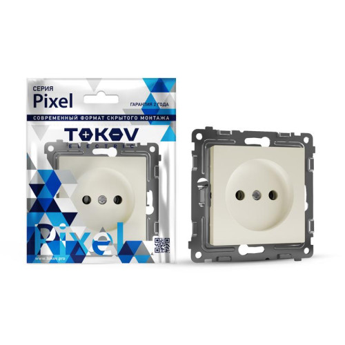 Розетка 1-м СП Pixel 16А IP20 без заземл. механизм беж. TOKOV ELECTRIC TKE-PX-R1-C02 Розетка 1-м СП Pixel 16А IP20 без заземл. механизм беж. TOKOV ELECTRIC TKE-PX-R1-C02