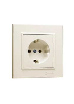 Розетка 1-м СП Karea 16А IP20 с/з крем. Makel 56010028