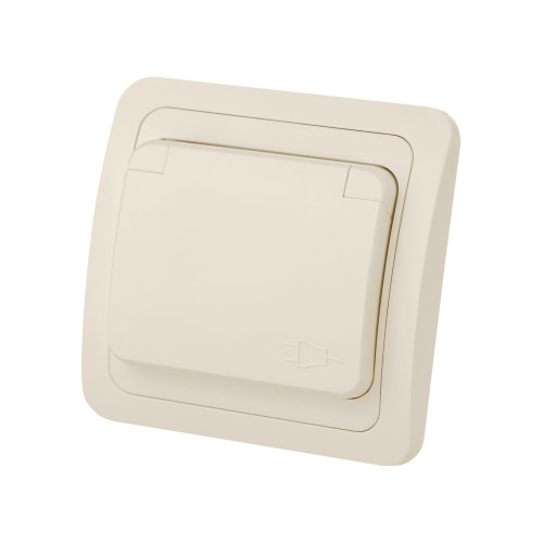 Розетка с крышкой 2П+З 16А IP44 сл. кость Розетка с крышкой 2П+З 16А IP44 сл. кость