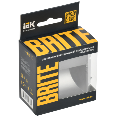 BRITE Подсветка светодиодная встраиваемая ПЛ20-БрС сталь IEK BRITE Подсветка светодиодная встраиваемая ПЛ20-БрС сталь IEK