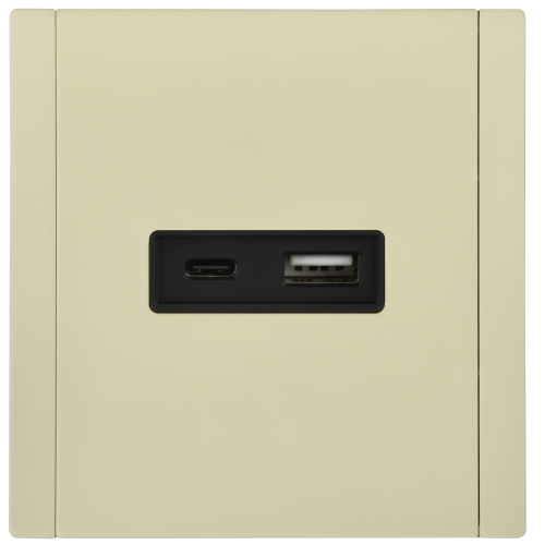 FORTE&PIANO Розетка USB A+C 18Вт FP851M металл слоновая кость IEK FORTE&PIANO Розетка USB A+C 18Вт FP851M металл слоновая кость IEK
