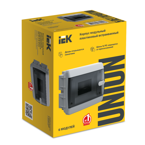 UNION Compact Корпус пластиковый ЩРВ-П-6 IP41 черная прозрачная дверь IEK UNION Compact Корпус пластиковый ЩРВ-П-6 IP41 черная прозрачная дверь IEK