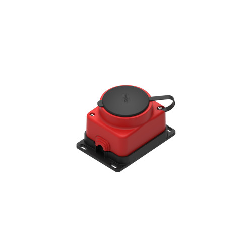 MULTISET Розетка 2К+З открытой установки каучуковая 16 А/250 В IP44 КРАСНАЯ
