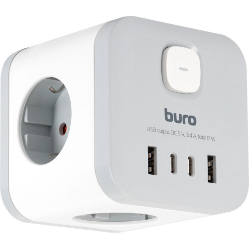 Сетевой разветвитель Buro BU-PW3UC-W (3 розетки) белый (пакет ПЭ)