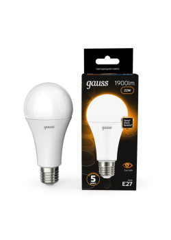 Лампа светодиодная Black 22Вт A70 грушевидная 3000К тепл. бел. E27 1900лм GAUSS 102502122