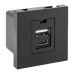 Розетка USB A+C, 2.1А, 2 гнезда, без индикатора, черная, матовая EKF Розетка USB A+C, 2.1А, 2 гнезда, без индикатора, черная, матовая EKF