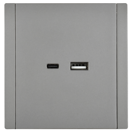 FORTE&PIANO Розетка USB A+C 3,1А FP550 сталь IEK FORTE&PIANO Розетка USB A+C 3,1А FP550 сталь IEK