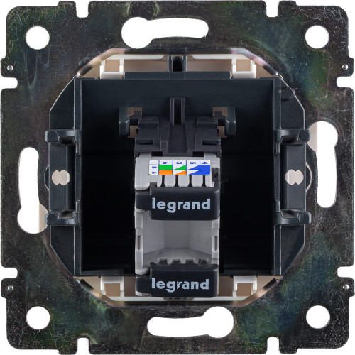 VALENA Розетка компьютерная RJ45 категория 5Е UTP с захватами белый VALENA Розетка компьютерная RJ45 категория 5Е UTP с захватами белый