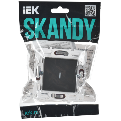 SKANDY Выключатель 1-клавишный с индикацией 10А SK-V07G графит IEK