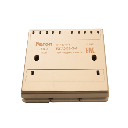 Выключатель беспроводной FERON TM83, 7мВт, IP20, трехклавишный, золото Выключатель беспроводной FERON TM83, 7мВт, IP20, трехклавишный, золото