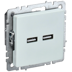BRITE Розетка USB A+A 5В 3,1А РЮ10-1-БрЖ жемчуг IEK