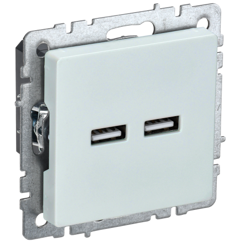 BRITE Розетка USB A+A 5В 3,1А РЮ10-1-БрЖ жемчуг IEK