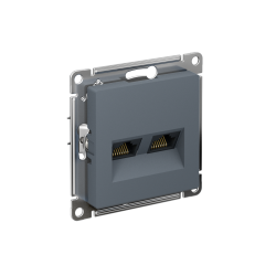ATLASDESIGN РОЗЕТКА двойная компьютерная RJ45+RJ45 кат. 5e, механизм, ГРИФЕЛЬ