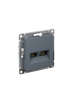 ATLASDESIGN РОЗЕТКА двойная компьютерная RJ45+RJ45 кат. 5e, механизм, ГРИФЕЛЬ