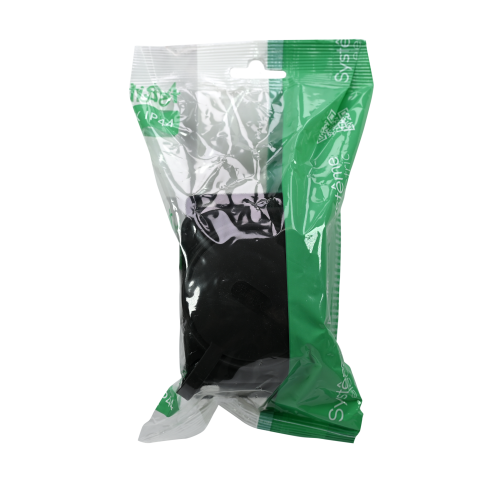 MULTISET Розетка 2К+З открытой установки каучуковая 16 А/250 В IP44 ЧЁРНАЯ
