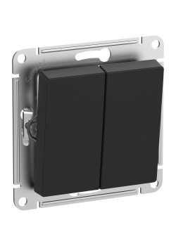 ATLASDESIGN AQUA 2-клавишный ВЫКЛЮЧАТЕЛЬ, IP44, сх.5, 10АХ, механизм, КАРБОН