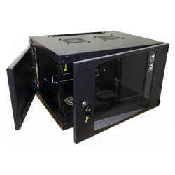 Шкаф коммутационный Lanmaster Next (TWT-CBWNG-15U-6X4-BK) настенный 15U 550x450мм пер.дв.стекл 60кг черный 21.5кг 823мм