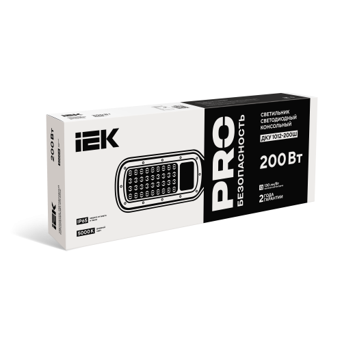 Светильник светодиодный консольный ДКУ 1012-200Ш 5000К IP65 серый IEK