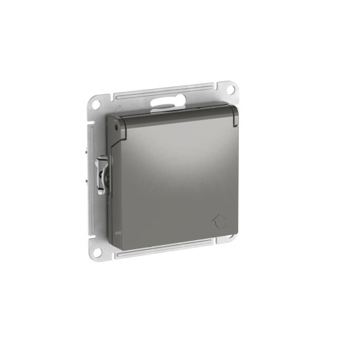 ATLASDESIGN РОЗЕТКА с заземлением со шторками с крышкой,16А,IP20, мех.,быстрозажим. клем., СТАЛЬ ATLASDESIGN РОЗЕТКА с заземлением со шторками с крышкой,16А,IP20, мех.,быстрозажим. клем., СТАЛЬ