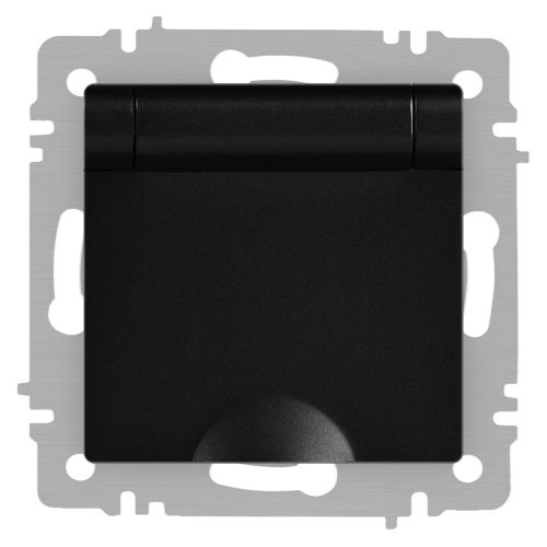 Розетка Accent 6-203-05 2P+E Schuko с крышкой 16А-250В IP20 СУ антрацит Intro Б0063747