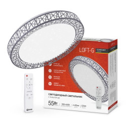 Светильник светодиодный COMFORT Loft-G 55Вт 230В 3000-6500К 4400лм 400х100мм с пультом ДУ IN HOME 4690612035093