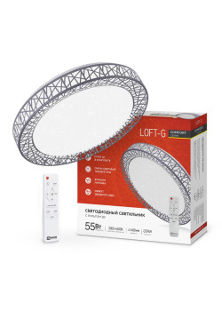 Светильник светодиодный COMFORT Loft-G 55Вт 230В 3000-6500К 4400лм 400х100мм с пультом ДУ IN HOME 4690612035093