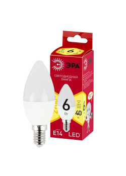 Лампа светодиодная LINE LED B35-6W-827-E14 R B35 6Вт свеча E14 тепл. бел. ЭРА Б0052383