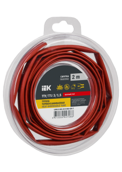 Трубка термоусадочная ТТУ нг-LS 3/1,5 красная (2м/упак) IEK