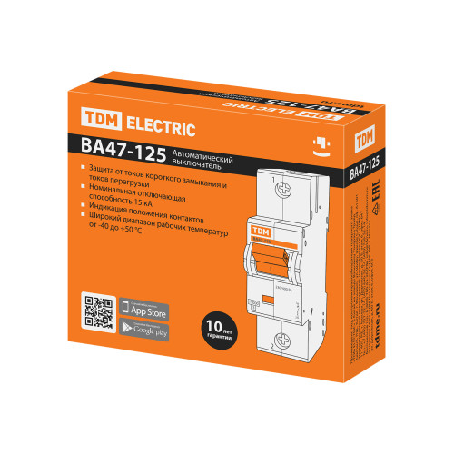 Авт. выкл. ВА47-125 1Р 16А 15кА  х-ка С TDM