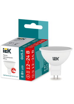 Лампа светодиодная MR16 софит 8Вт 12-24В 4000К GU5,3 IEK