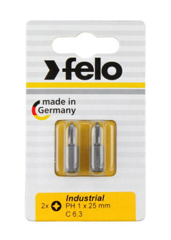 Бита крестовая Industrial PH 2х25 (блист.2шт) FELO 02202036