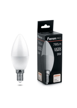 Лампа светодиодная Feron.PRO LB-1309 Свеча E14 9W 175-265V 6400K