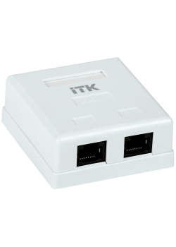 ITK Настенная информационная розетка RJ-45 кат.6 2-порта