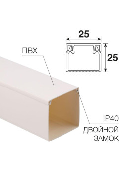 Кабель-канал 25х25 L2000 бел. Rexant 28-2525-2