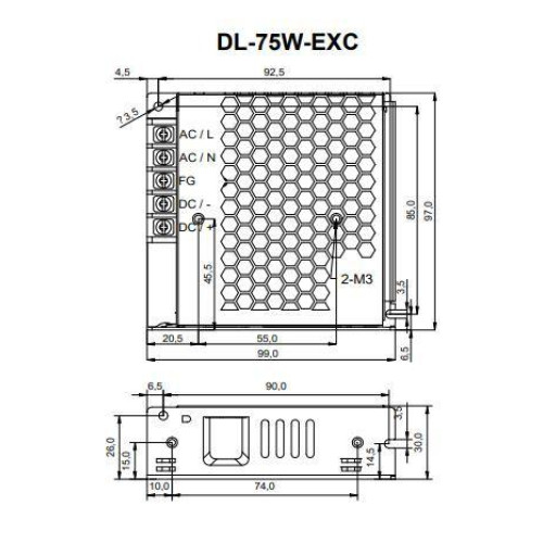 Драйвер для светодиодной ленты DONE POWER T70 DL-75W-V24-EXC 75Вт 24В IP20 99х53х26мм VARTON