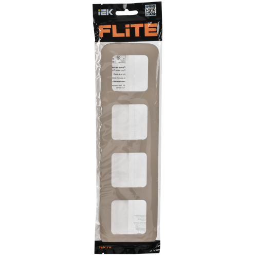 FLITE Рамка 4-местная РУ-4-А-ФлЛ льняной IEK