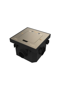 MultiDesk Лючок на 2 модуля IP44 с монтажной коробкой для бетонных полов НИКЕЛЬ, тип MDK20