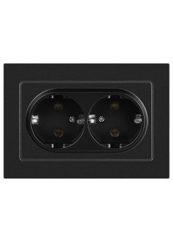 Розетка Accent 6-205-05 2X2P+E Schuko 16А-250В IP20 СУ AL/CU антрацит Intro Б0063494