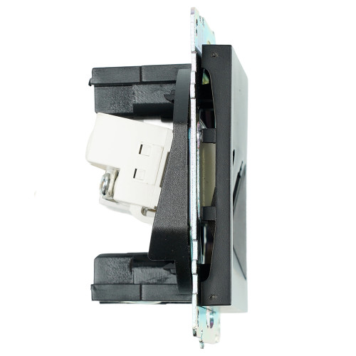 Розетка TV + компьютерная RJ-45 (механизм), STEKKER GLS00-7106-05, серия Катрин, черный Розетка TV + компьютерная RJ-45 (механизм), STEKKER GLS00-7106-05, серия Катрин, черный