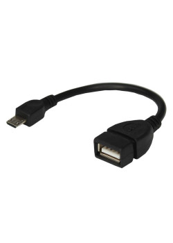Кабель USB OTG micro USB на USB шнур 0.15м черн. Rexant 18-1182