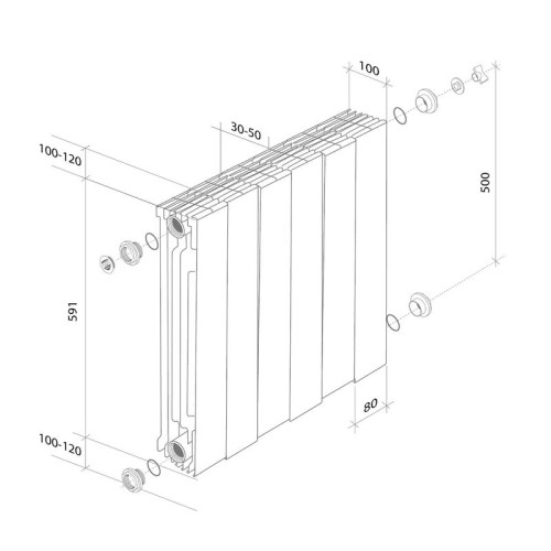 Радиатор PianoForte 500 new/Bianco Traffico 10 секц. Royal Thermo НС-1176322