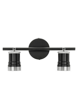 Спот СНС 2х50Вт, GU10, 230 В, 50 Гц, IP44, Юкка, черный/хром TDM