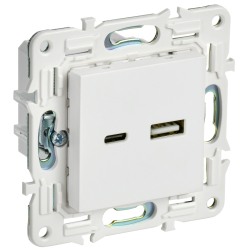 SKANDY Розетка USB A+C 3,1А SK-R14W арктический белый IEK